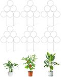 6 Pack Small Trellis for Potted Plants, 15.7 Inch Stackable Garden Trellis for Indoor Climbing Plants, Houseplant Metal Wire Trellis Plant Support Stake for Ivy Vines (White)