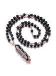 CrystalTears Black Obsidian Crystal Necklace for Women Tree Life Wire Wrapped Quartz Crystal Point Stone Pendant Necklace Gemstone Beaded Necklace Jewellry Crystal Gifts for Women Mum Christmas