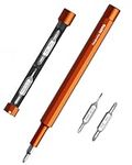 HOTO Precision Screwdriver SE, Pocket Multi-Bit Screwdriver, Mini Hand Screwdriver with 2 Double End Bits & 1 Pen Bit, Ideal for Phone/Glasses/Watches/Laptop, Red