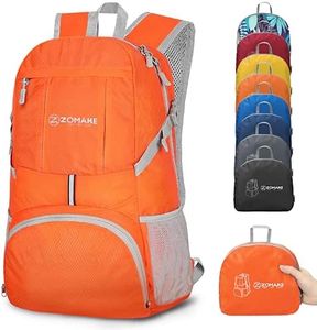 Zomake Packable Hiking Backpack Water Resistant,35L Lightweight Daypack Foldable Backpack for Travel,(Orange)