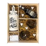 Dead Man's Fingers Coconut Rum 70cl Gift Set Hamper with Matching Smoked Tumbler Glasses, Fentimans Curiosity Cola, Belgian Heart Chocolates & Gift Box - Rum Gifts for Men and Women (Coconut)