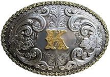 Nocona Boots M&F G Initial Belt Buckle Silver