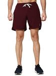 GRIPPED Mens Arrival Athletic Polyester Shorts Two Side Pockets Super Stretchy Elastic with Drawstrings Running, Gym, Yoga, Fitness & Casual Wear Activewear Workout Shorts for Men (Medium, Wine)