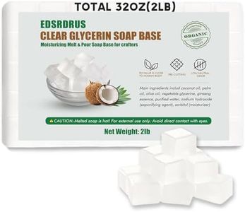 EDSRDRUS 2LB Clear Glycerin Soap Base DIY Handmade Soap with Vegetable Glycerin & Coconut Oil, Moisturizing Melt and Pour Soap Base for Soap Making 1pack, 32oz (2LB)