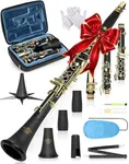 AKLOT B Flat Concert Clarinet: Precision Tone Hole Design for Stable Intonation, Durable Ancient Bronze-Style Keys, Including Leather Hard Case, Barrel, Stand, Full Cleaning Kit (Aria-ABV)