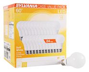 Sylvania Home Lighting 60W Equivalent, LED Light Bulb, A19 Lamp, Efficient 8.5W, Soft White 2700K, 24 Pack