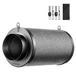 VIVOSUN 8 Inch Air Carbon Filter Smelliness Control with Australia Virgin Charcoal for Inline Fan, Grow Tent Smelliness Scrubber, Pre-Filter Included, Reversible Flange 8" x 20", Black