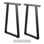 ALLCOS Metal Legs for Table 28 inch Trapezoid Shape Dining Table Legs Heavy Duty Desk Legs Metal Coffee Table Legs, Black, Set of 2