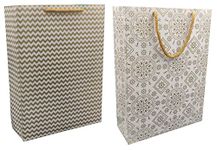 TASCHE Gold Waves and Simply Gold Design Printed Assorted Gift Paper Bags | Gift Bags for Return gifts, and Birthday Holliday presents (11 * 8 * 3 Inches) (Pack of 24)