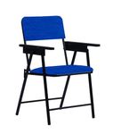 Spacecrafts® Folding Cushion Study Chair | Space Saving | Desk Chair | Powder Coated with Cushion | Blue Color (Without Writing PAD)