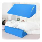 Wedge Pillow Body Position Wedges Back Positioning Elevation Pillow Case Pregnancy Bedroom Eevated Body Alignment Ankle Support Pillow Leg Bolster (Blue)