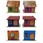 Miniature Paper Houses (Pack of 6) Used in Making School Projects and Decoration. Hand Made