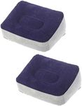 BESPORTBLE Inflatable Foot Rest Pillow Travel Footrest Cushion Outdoor Airplane Massage Stool Relax Cushion 2 Pcs (Grey Blue)