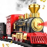Mashes Toy Train Set with Real Smoke, and LED Lights| Battery-Operated Railway Set | Train Set with DIY Railway Tracks for Kids 3+ | Educational Gift for Kids | Made in India