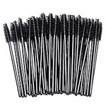 MSQ 50Pack Mascara Wands Disposable Eyelash Mascara Eyebrow Brushes Applicator Makeup Cosmetic Brush for Eyelash Extensions Mascara Use (50pcs Black)