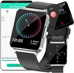 Blood Glucose Smart Watch, ECG+PPG Fitness Tracker with Heart Rate Blood Pressure Blood Oxygen Sleep Monitor, 8 Sports Modes Ip67 Waterproof Smartwatch,Silver