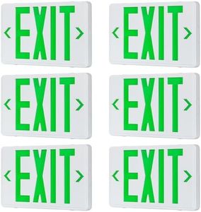 ENJVVS Green Exit Sign,Emergency Exit Sign With Battery Backup,Exit Emergency Lighting Combo, UL Certified, US Standards, Combo for Business,120/277V AC,6 Pack