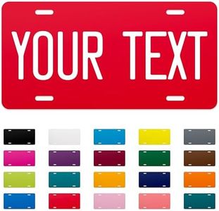 ExcelMark Custom License Plate for Front of Car – Personalized Car Tags – 6" x 12" Universal Fit (Red)