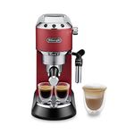 DeLonghi De'Longhi Ec685.R |Dedica Style| Pump Espresso Coffee Machine | Espresso, Cappuccino, Latte & More Recipe Options| 15 Bar Pressure|1350 W| Free Demo & Installation (Red)