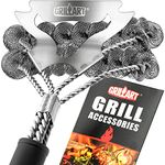 GRILLART Grill Brush for Outdoor Grill Bristle Free - Safe BBQ Grill Cleaner Brush - 17" BBQ Brush for Grill Cleaning Kit -Stainless Grill Cleaning Brush BBQ Grill Accessories Tools- Gifts for Men Dad