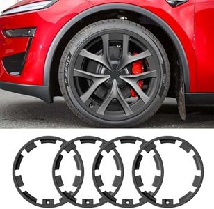 4PCS Wheel Rim Protector for Model Y Juniper Performance 21in Rim Guard Hubcap Cover for Model Y Performance Rimcase Curb Rash Protection Wheel Cover Tire Trim Covers Dark Grey (2025.10+)