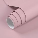 VOLEAAR Bubblegum Light Pink Contact Paper 40 x 500CM Peel and Stick Wallpaper Vinyl Self Adhesive Waterproof Solid Color Paper for Cabinet Shelf Liner Room Wall Covering Decorative