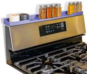 TEO Magnetic Stove Top Shelf - Purple Silicone 30" Over the Stove Spice Rack, Heat Resistant, No Hassle Installation, Dishwasher Safe, Oven Shelf for Top of Stove