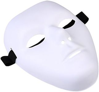 Nicky Bigs Novelties Adult Thick Blank White Mask Plastic Costume Face Mask Paintable, 4 Pack