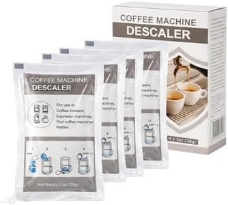 Coffee Machine Descaler Powder, 28g Regular Espresso Cleaning Powder with Effective Formula Eliminates Coffee Residue, Perfect Descaling Brews Compatible with Breville Delonghi Jura Miele (4)