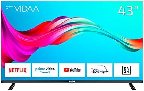 DYON Smart 43 VX 108 cm (43 Zoll) Fernseher (Full-HD Smart TV, HD Triple Tuner (DVB-C/-S2/-T2), App Store, Prime Video, Netflix, YouTube, DAZN, Disney+) [Mod. 2022], Schwarz