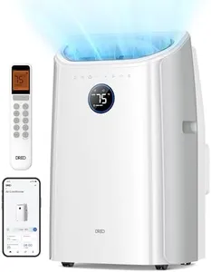 Dreo Portable Air Conditioners, 12,000 BTU AC Unit for Bedroom with Drainage-free Cooling, 46dB Quiet, APP/Voice/Remote, 24h Timer with Fan & Dehumidifier, Smart Air Conditioner for Room Indoors