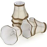 Fuloon Set of 6 Clip On Lamp Shade Kit Little Upright Candle Chandelier Drop Light Lampshade (Gold)