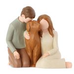 Carracci Couple with Dog Figurines Ornaments, We Are A Family Memorials Statues for Dog Lovers