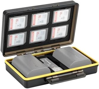 JJC 2 in 1 LP-E6 LP-E6N Battery SD Card Case Holder for 6 SD 2 Battery, Water-Resistant & Shockproof, Camera Battery Storage Organizer Box for Canon EOS R6 R5 Mark II R R7 R5M2 R 5D Mark IV III II
