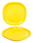 SignoraWare Bpa Free Square Plates for Dinner Lunch Breakfast, Food Grade, Reusable, Full meals Thali (Plastic, 8 Inches, Set of 3, Maroon, Dishwasher Safe, Microwave Safe)