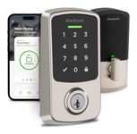 Kwikset Aura Reach Smart Lock Matter and Bluetooth Enabled Keyless Entry Door Lock Deadbolt, Proximity Wakeup, Geofence Auto-Unlock Satin Nickel