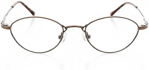 Hit Notion Modified Oval Prescription Eyeglass Frames for Men Women - Metal Full Rim - Copper - 45-19-140 - Lightweight Comfortable Fit