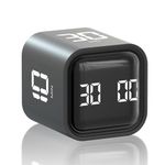 Cube Pomodoro Timer, Smart Productivity Timer 5/10/30/60 Minutes & Custom Countdown, Pause & Resume, Adjustable & Silent Visual Timer, Portable Rotation Multi Desk Timer for Study Task Work Kitchen