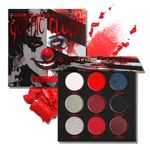 Afflano Black Red Eyeshadow Palette Goth Clown Halloween Makeup, White Silver Glitter Metallic Red Black Eyeshadow Palette Highly Pigmented, Joker Zombie Christmas True Red Smoky Eye Makeup