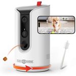 PARIS RHÔNE 2K Pet Camera, 360°View Dog Camera Treat Dispenser, 5G WiFi Pets Monitoring with Phone APP, Two-Way Audio, Infrared Night Vision, Barking Detection and Motion Alerts, Works with Alexa