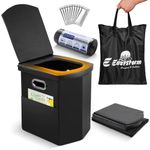 E EASTSTORM Portable Folding Toilet for Camping,Home-Height (16.5in) Outdoor Commode with Leather Seat Cover,Porta Potty for Adults,Kids,Fishing,Emergency,Tents,Bedroom,Road Trips,Beach,Load 440LBS