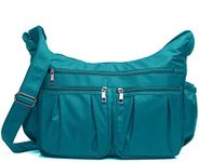 VOLGANIK ROCK Crossbody Purses for Women Shoulder Handbags Lightweight Waterproof Nylon Travel Bag Ladies Pocketbooks(Lake Blue-Large)