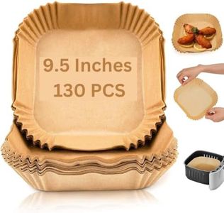 Large Air Fryer Liners 9.5 Inch 130Pcs Square Parchment Disposable Paper Liner for Air Fryer, Baking, Roasting and Microwave, Non-Stick Liner Accessories