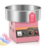 FOHERE Candy Floss Machine, 1000W Commercial Cotton Candy Machine with 38CM Stainless Steel Bowl and Sugar Scoop, Pink Candy Floss Makers for Birthdays, Parties, Celebrations, Carnival