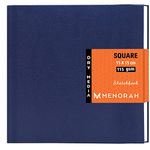 MENORAH - Square - Sketchbook for Artists - 115 GSM -(80 Sheets / 160 Pages)-Art Journal - (15.0 x 15.0 cm)-Drawing Book -Hard CASE Bound - Dark Blue