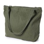 Etercycle Women's Canvas Tote Bag, Casual Shoulder Bags Big Capacity Hobo Bags with Interior Pocket for School Shopping Work Travel (Green)