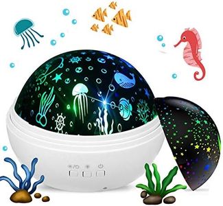 Baby Light Projector, Star Moon and Ocean Wave Sensory Projector Rotating Lights, Rechargeable Sensory Lights for Girls Boys (White)