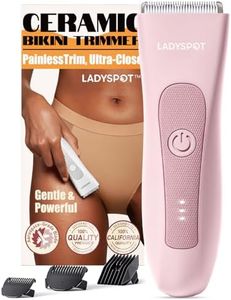 Electric Shaver for Women, Women Shaving & Grooming Sets, with 3 Guard and Replaceable Ceramic Blade Heads, LADYSPOT™ Pubic Hair Trimmer Bikini Trimmer Women Grooming Kit Sets-(Pink)