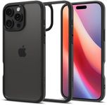 SPIGEN Ultra Hybrid for iPhone 16 Pro Max Case, Airbag-Like Corners Air Cushion TPU Bumper Protective Technology, Hard PC Clear Back Raised Edges Protection Cover - Black