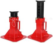 Heavy Duty Pin Type Professional Car Jack Stand with Lock, Automotive Jack Stands for Supporting Trucks Trailers Car, Adjustable Height 13"-19", 22 Ton (44,000 Lb) Capacity, Red, 1 Pair